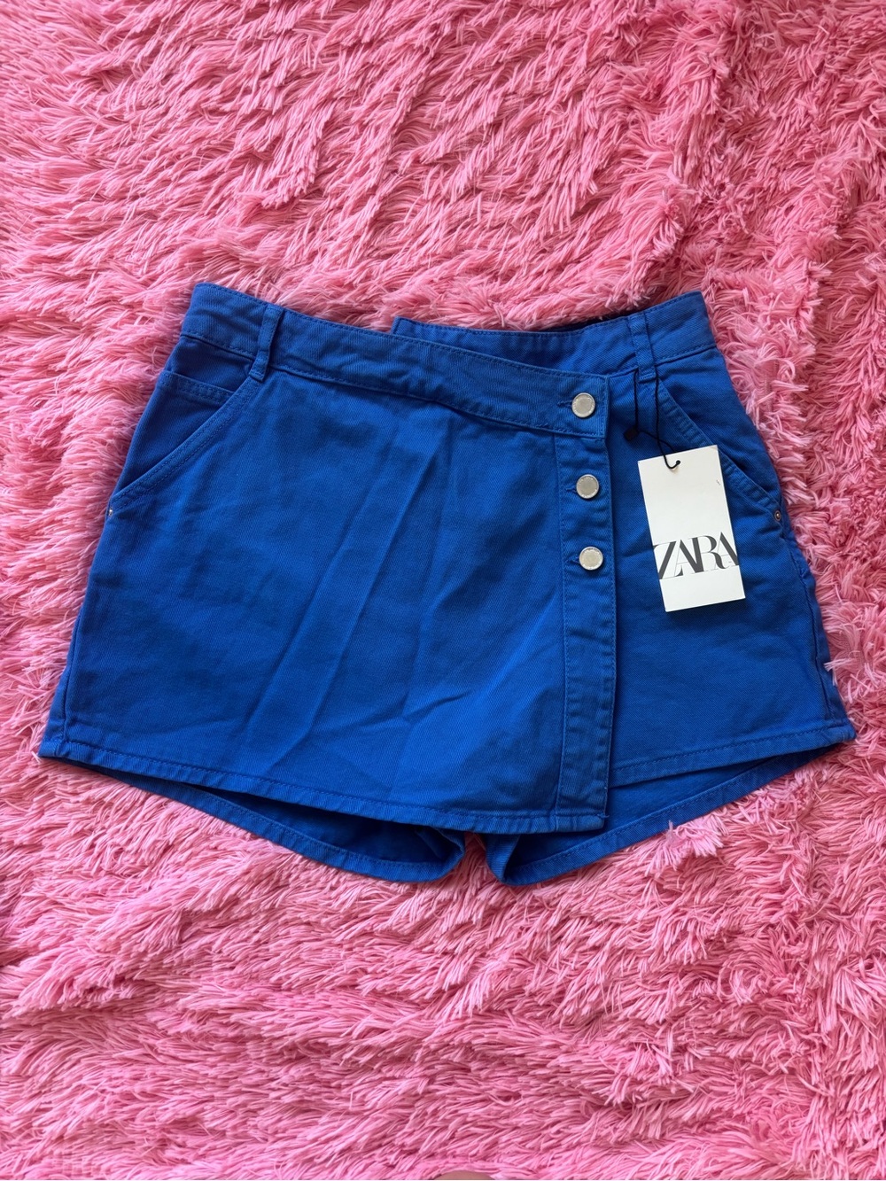 ZARA Royal Blue Wrap-Front Women's Skort